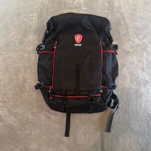 MSI Gaming Backpack Black Red Dragon Logo Laptop Travel School Bag